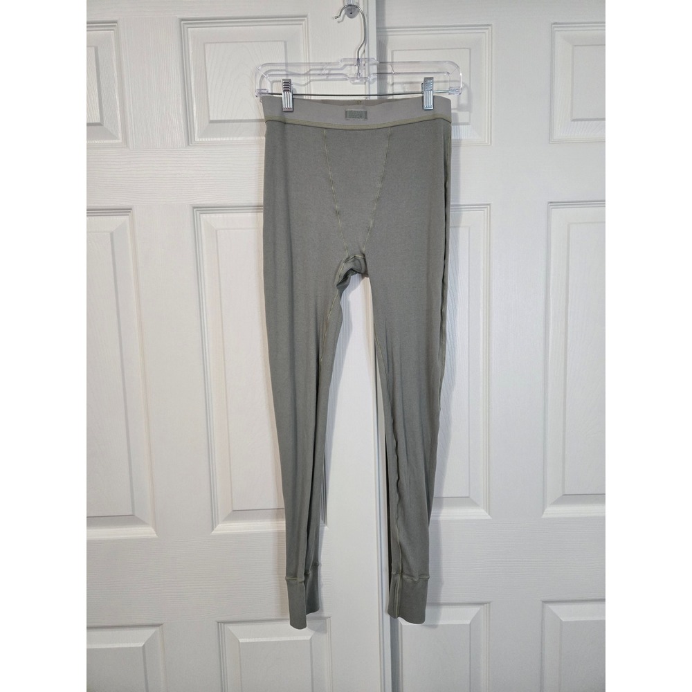 SKIMS Cotton Rib Legging Mineral Sage Green Grey High Rise Thermal Pants Size M